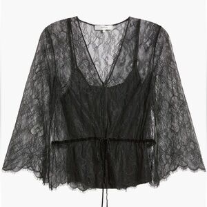 Frame Lace Peplum Top